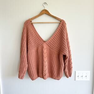 The Standard. V-Neck Long Sleeve Knit Pullover Chenille Sweater S